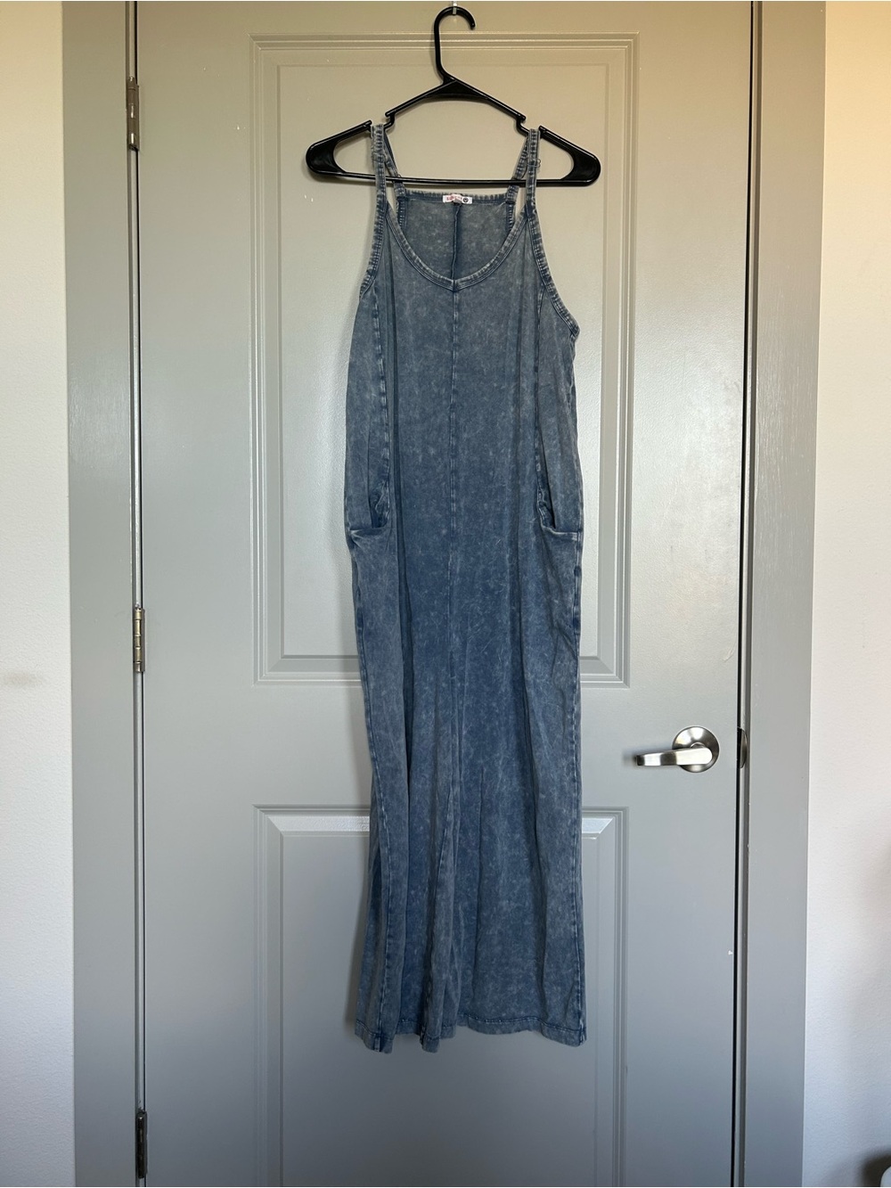 Sundry for Anthropologie Washed Denim Maxi Overalls Jumpsuit - Blue